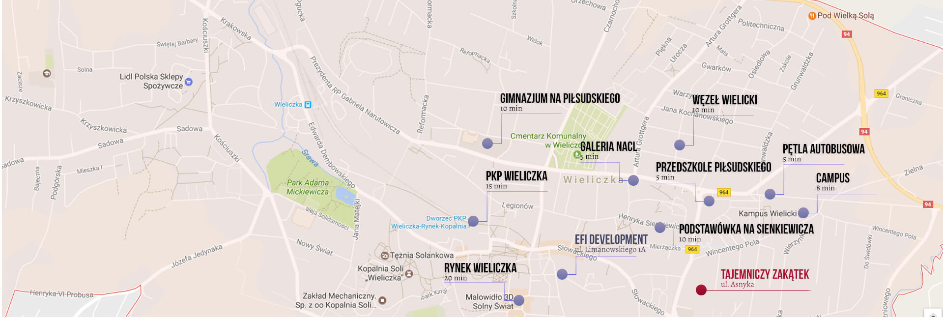 Mapa lokalizacji Osiedla w Wieliczce
